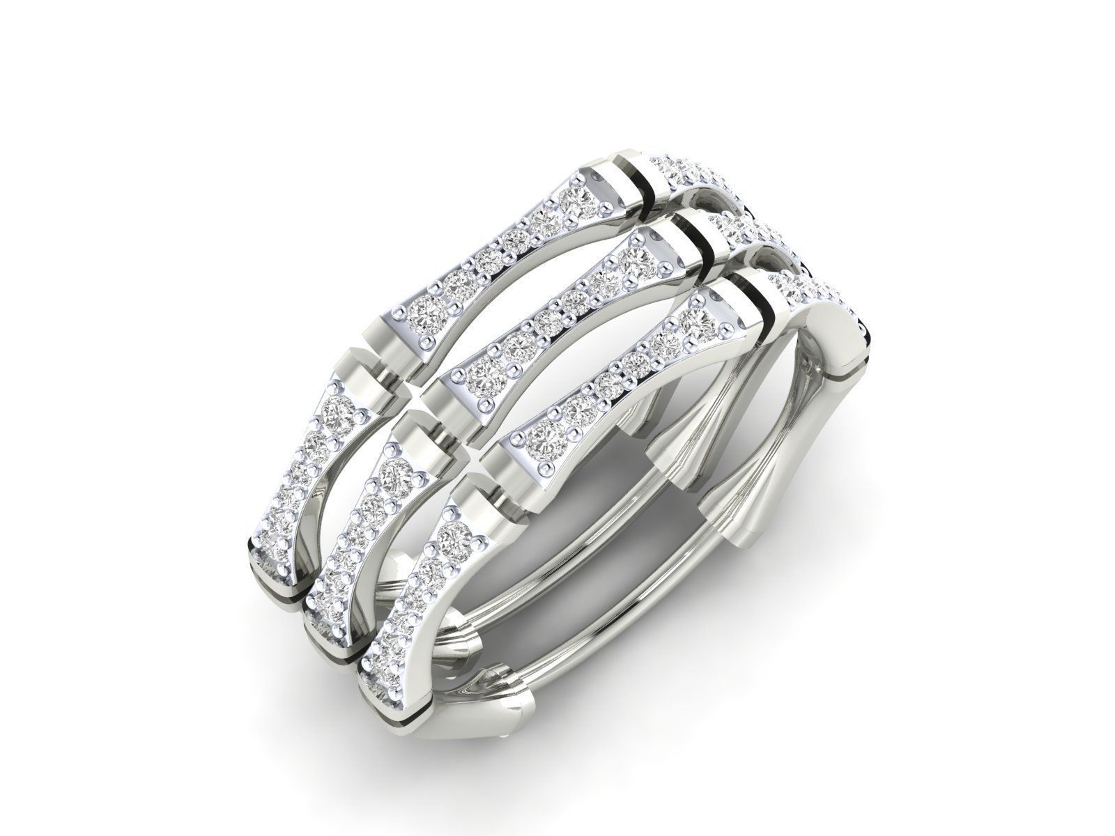 Ring - 1 rose gold with diamonds 3D print model_8