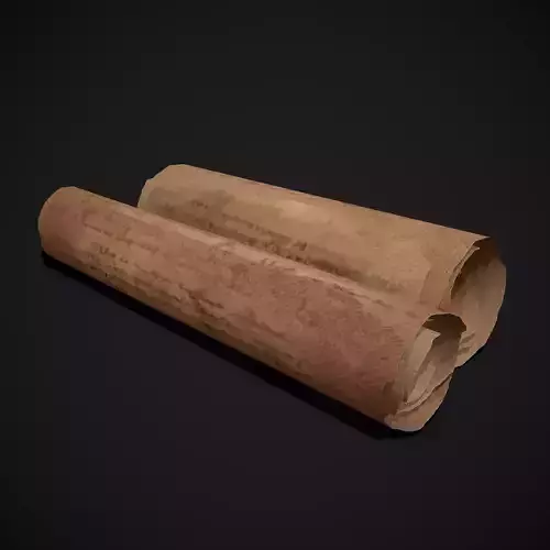 Scrolls Two Faded Low-poly 3D model Scrolls Two Faded Low-poly 3D model