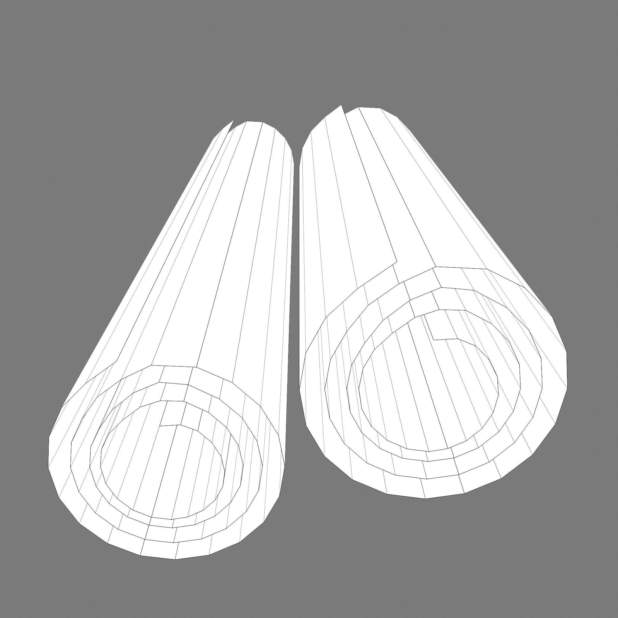 Scrolls Two Faded Low-poly 3D model_12