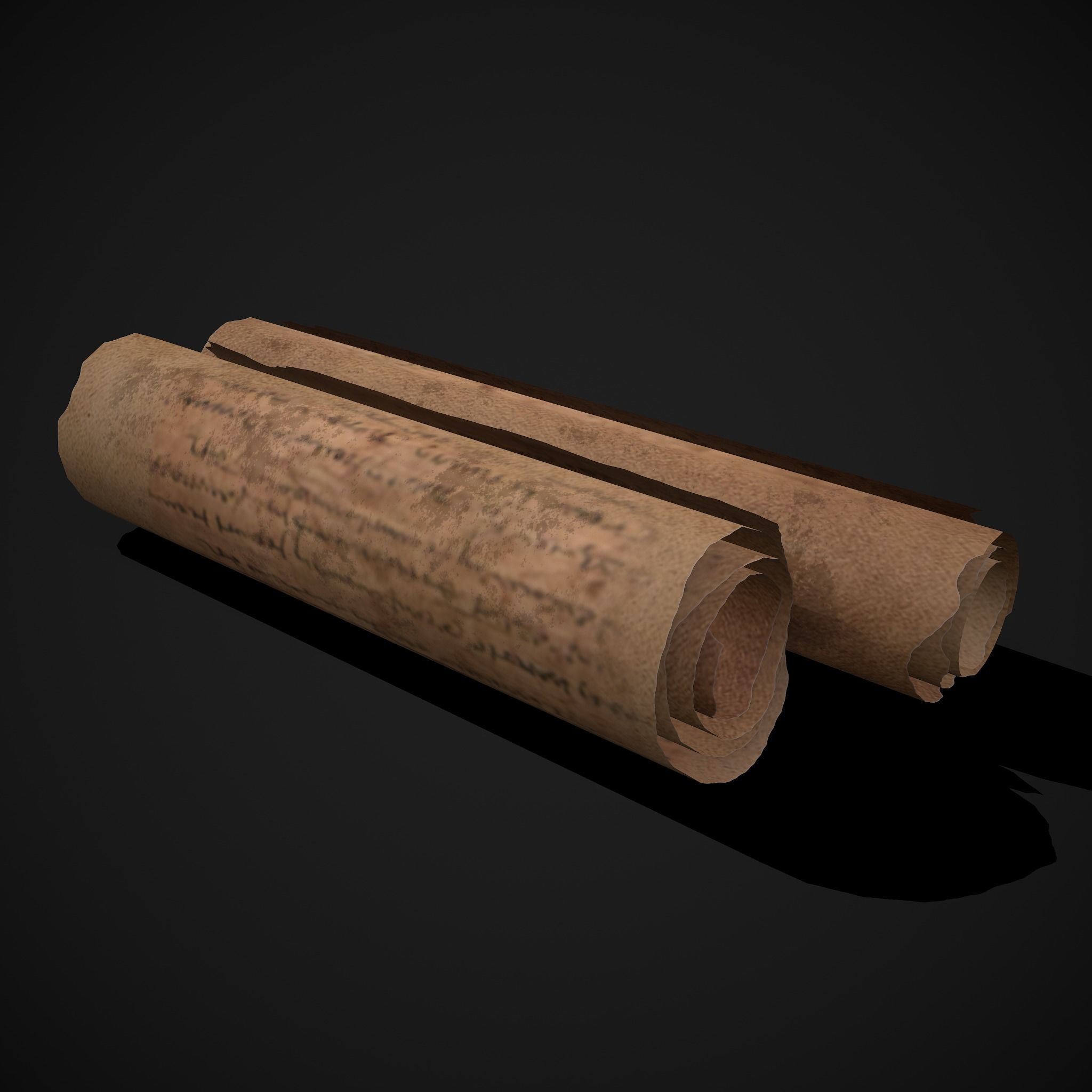 Scrolls Two Faded Low-poly 3D model_8