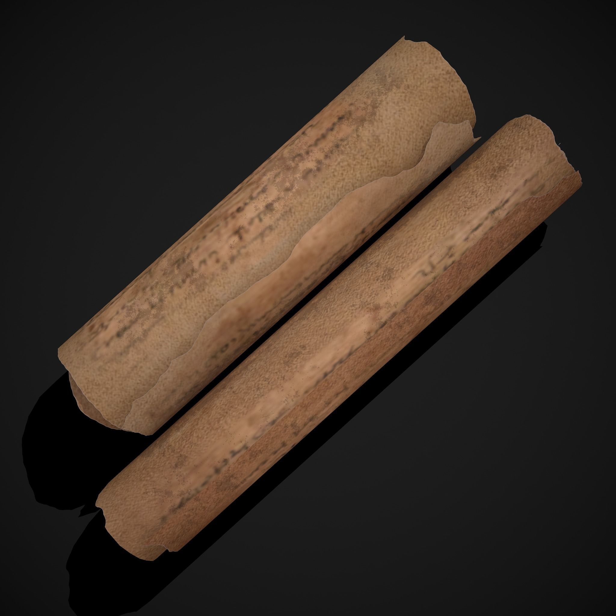 Scrolls Two Faded Low-poly 3D model_9