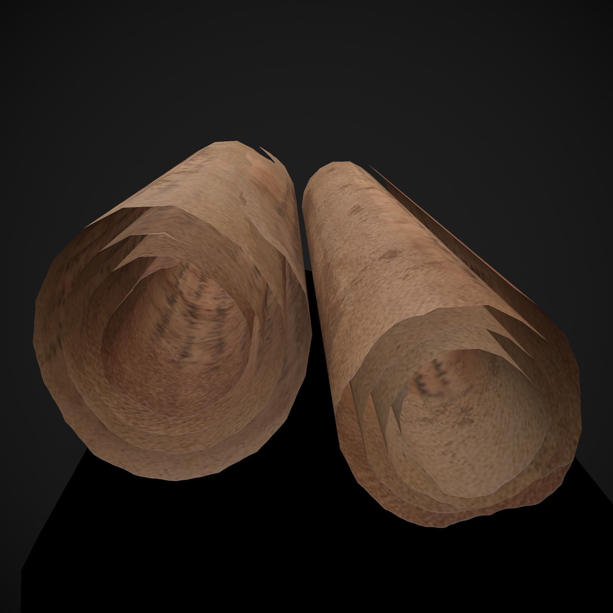 Scrolls Two Faded Low-poly 3D model_7
