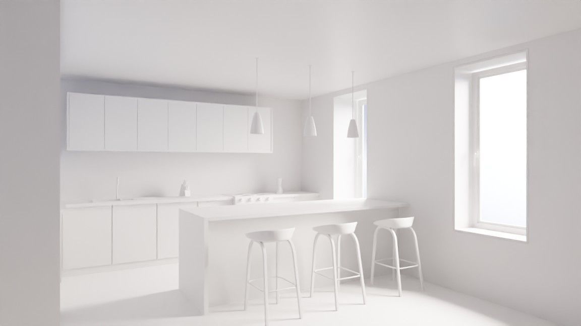 minimalist modern kitchen 3D model_6