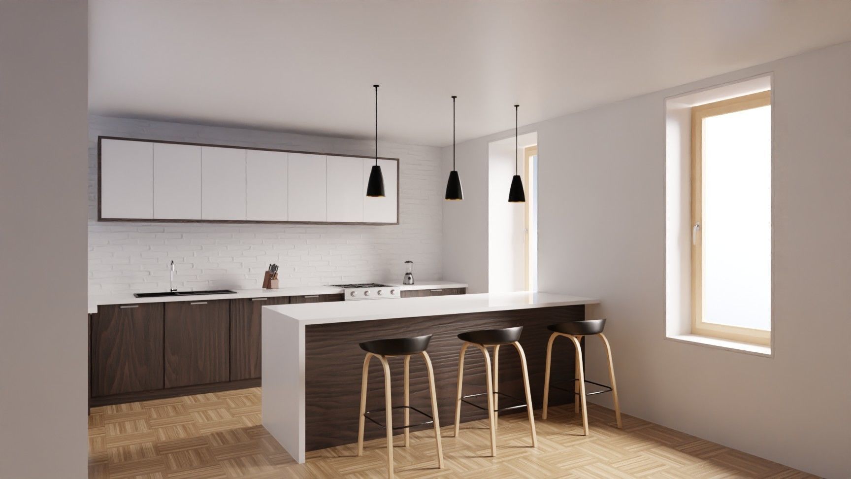 minimalist modern kitchen 3D model_1