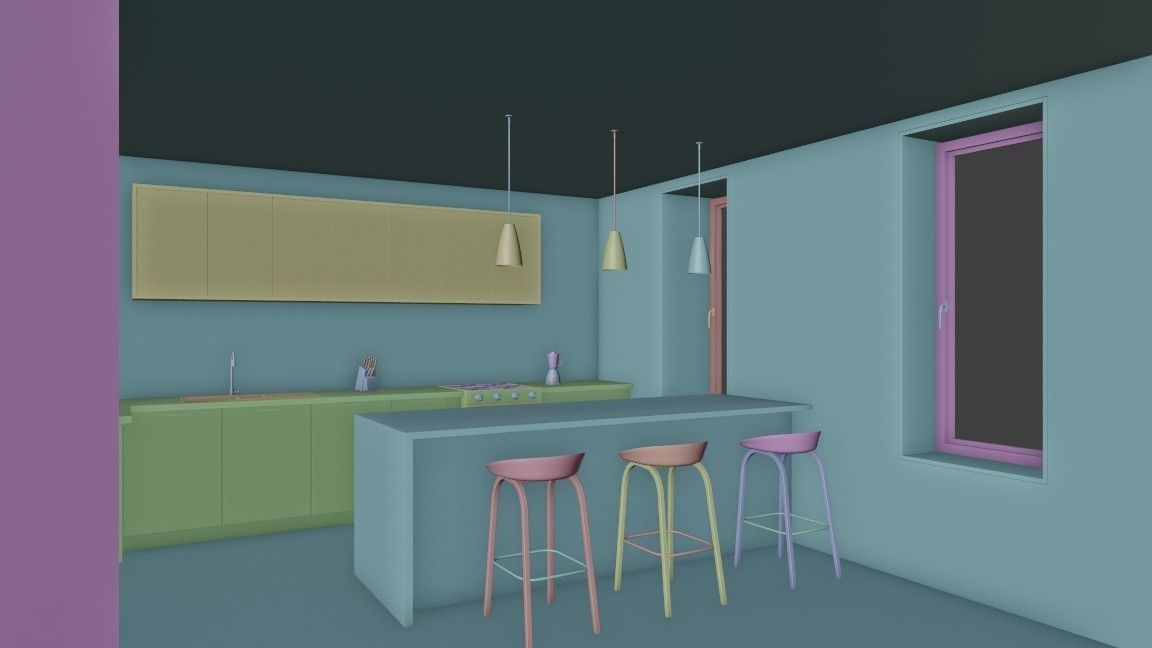 minimalist modern kitchen 3D model_11