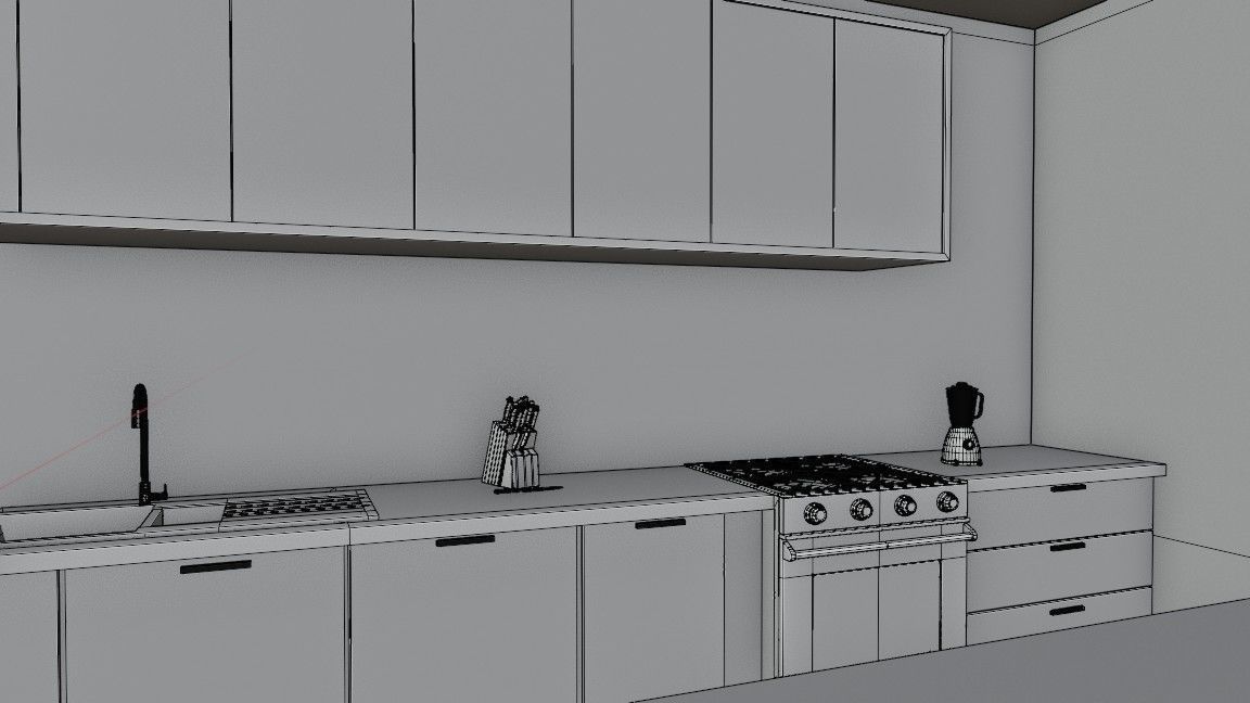 minimalist modern kitchen 3D model_18