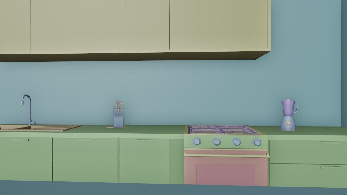 minimalist modern kitchen 3D model_15