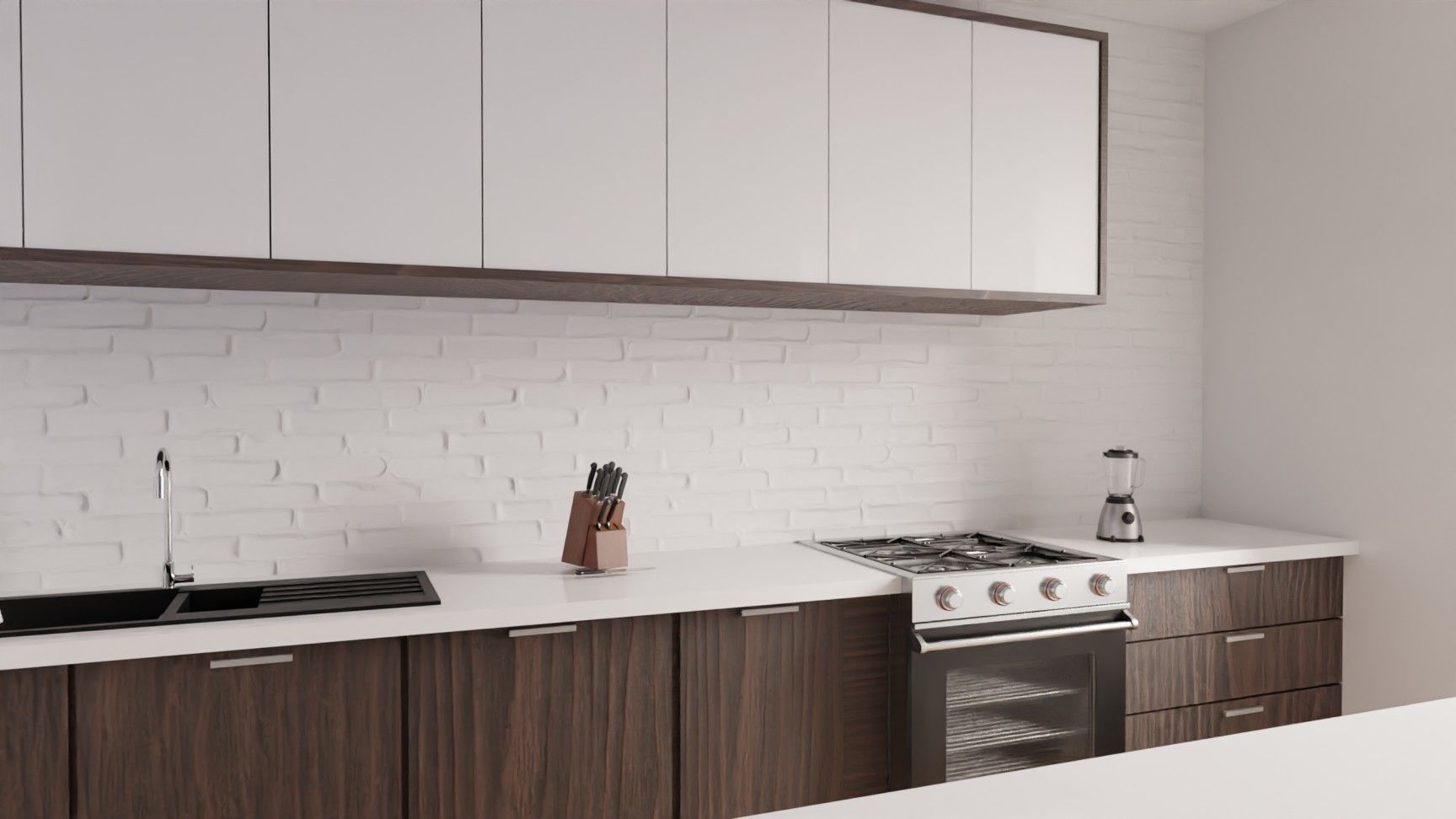 minimalist modern kitchen 3D model_3