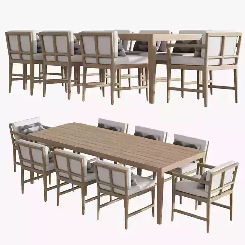 LAUREL TEAK DINING TABLE 3D model