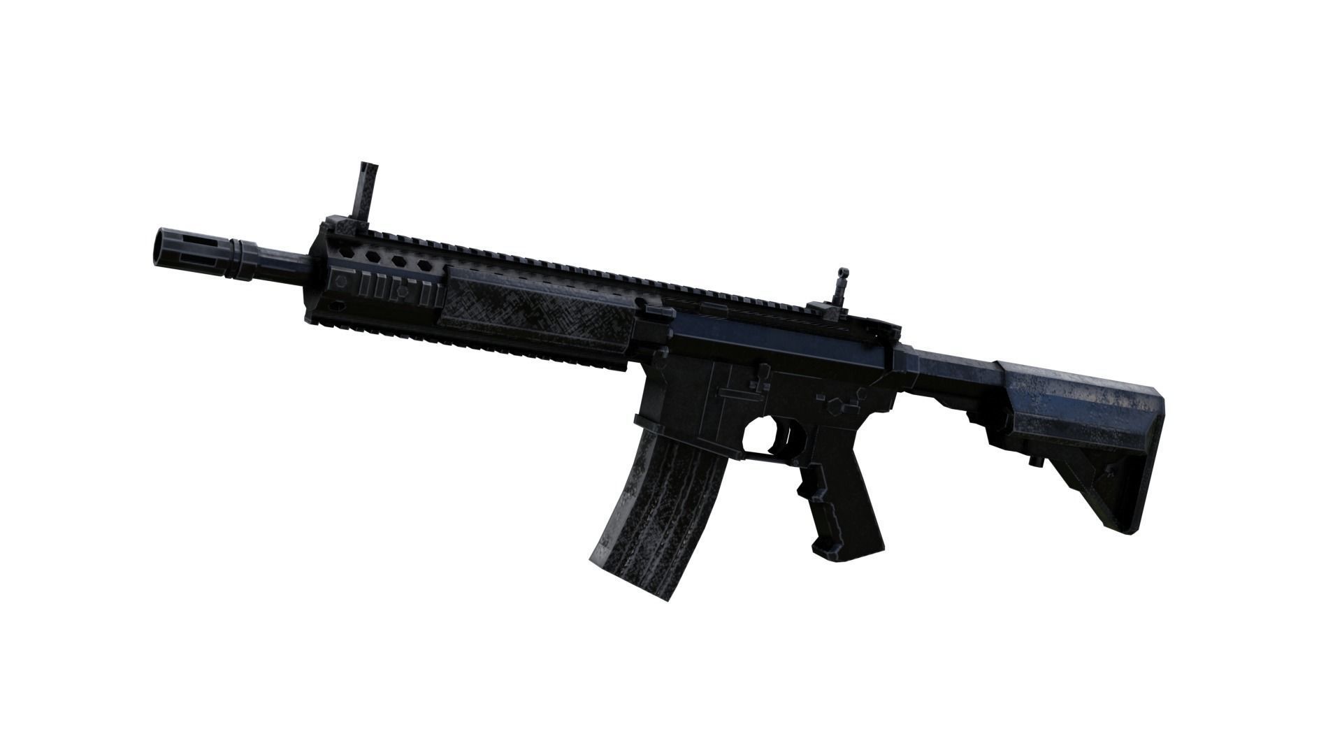 M4A1 Carbine Low-poly 3D model_3