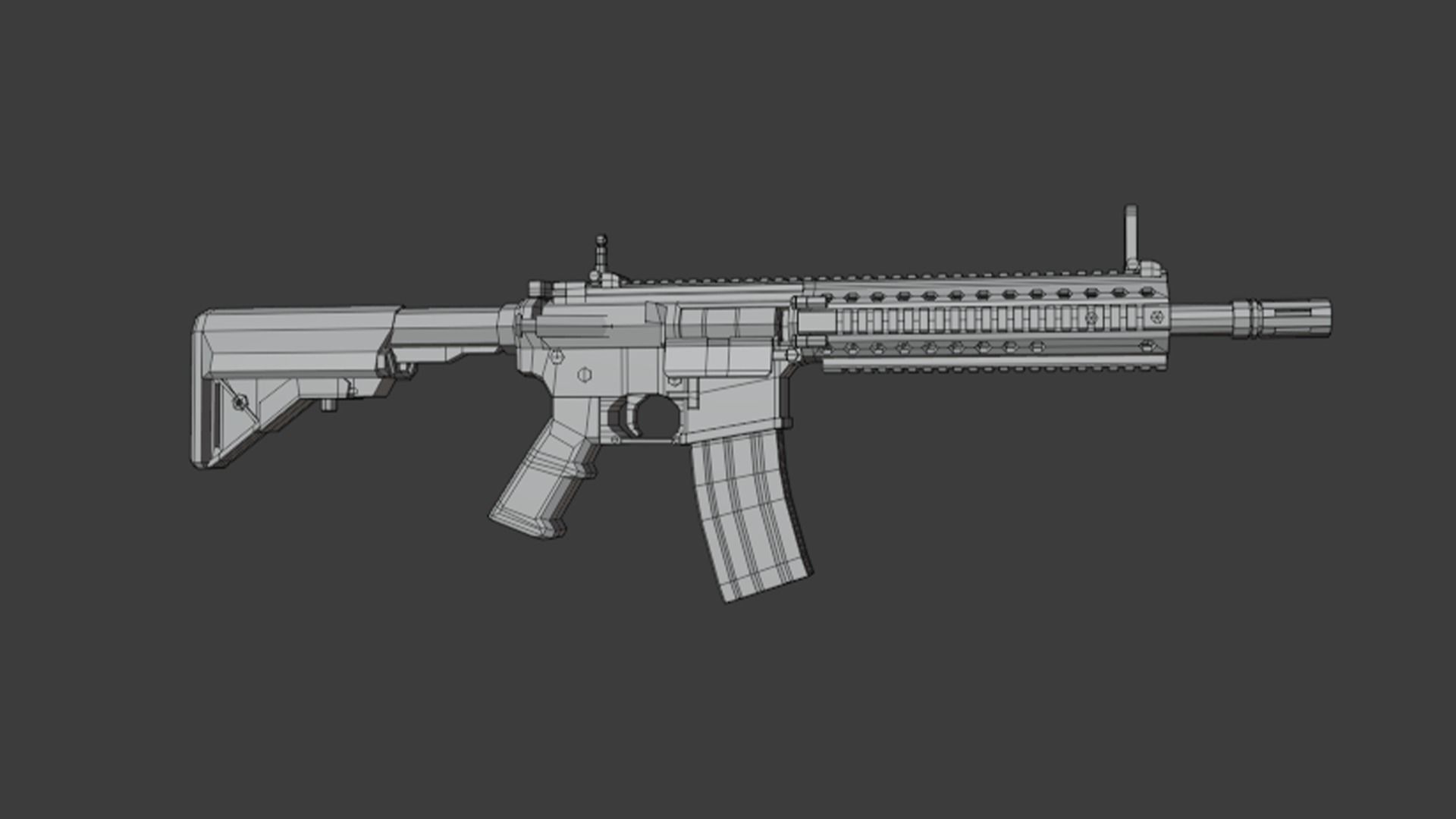 M4A1 Carbine Low-poly 3D model_10