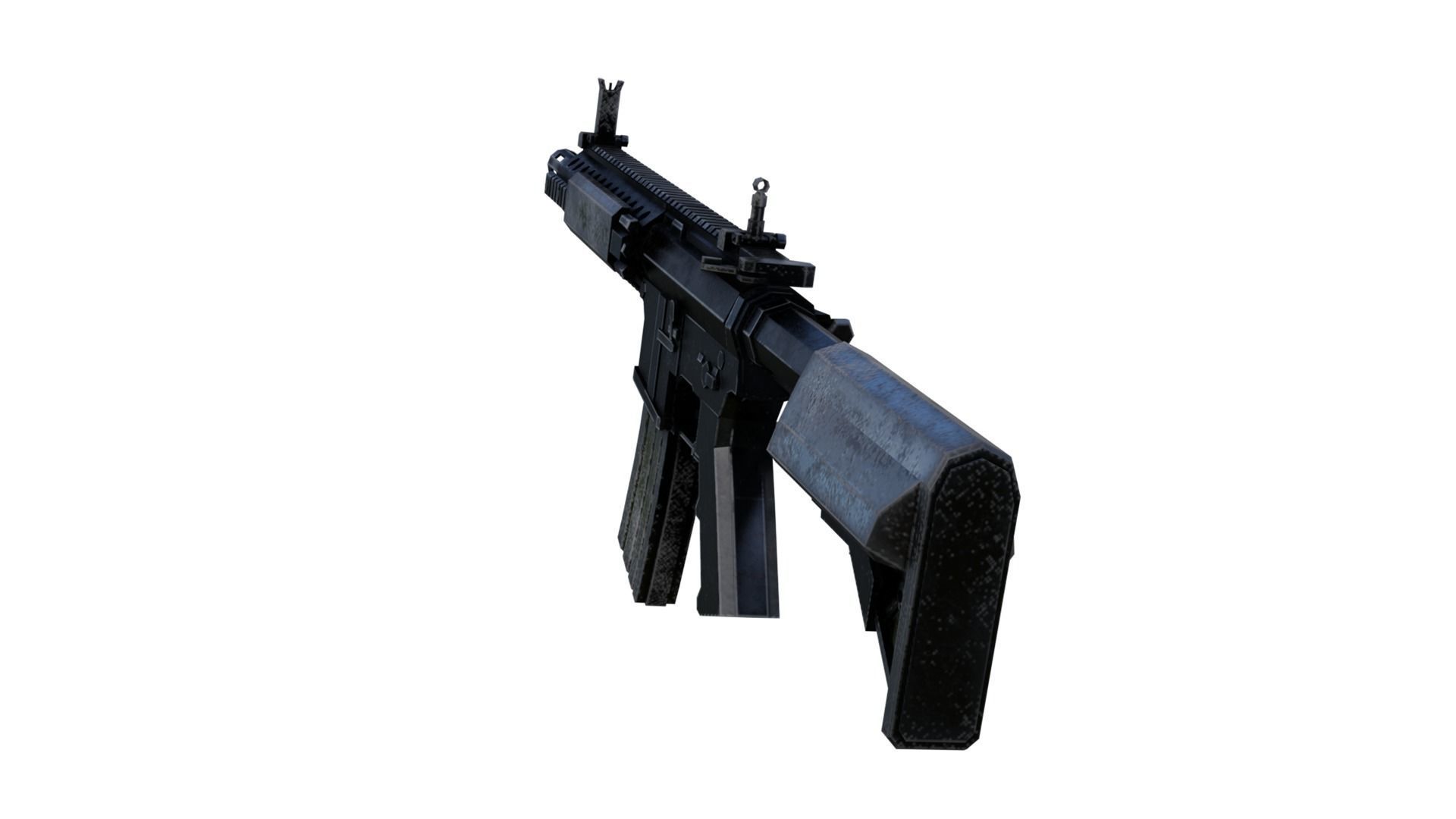 M4A1 Carbine Low-poly 3D model_7