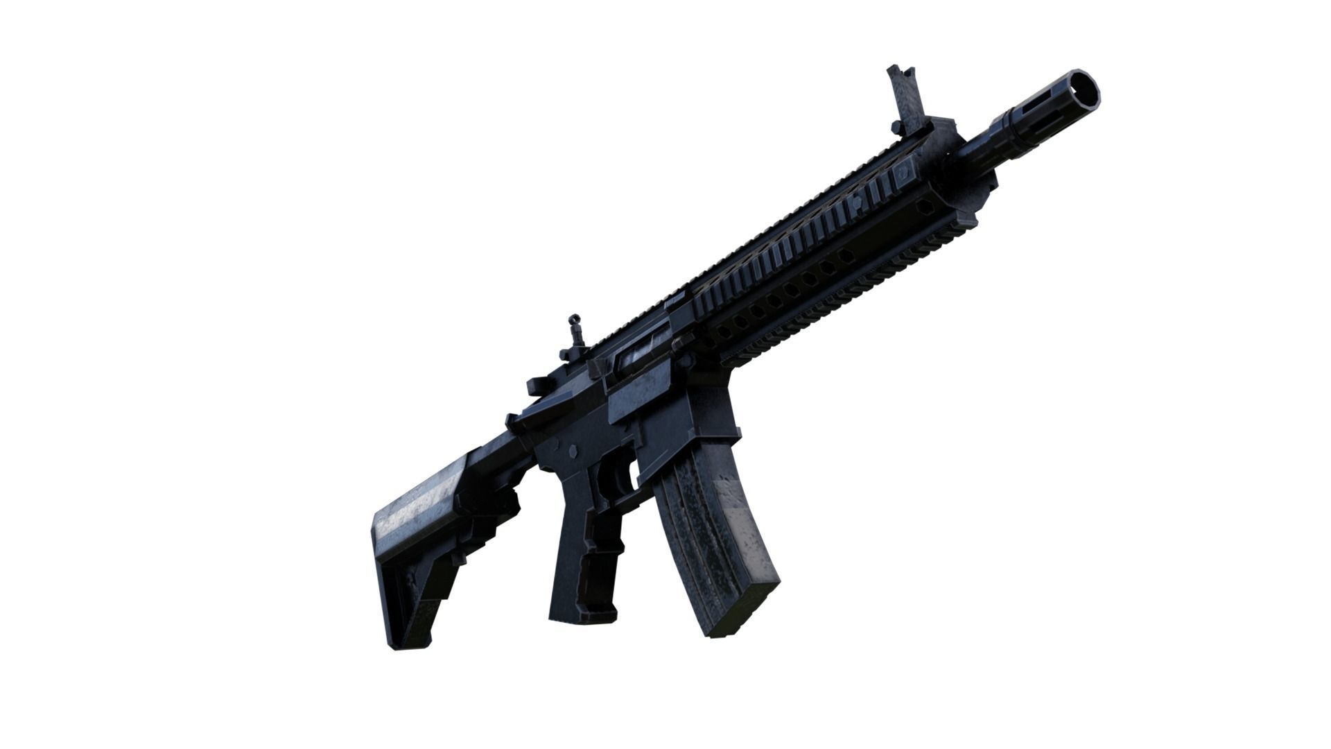 M4A1 Carbine Low-poly 3D model_4