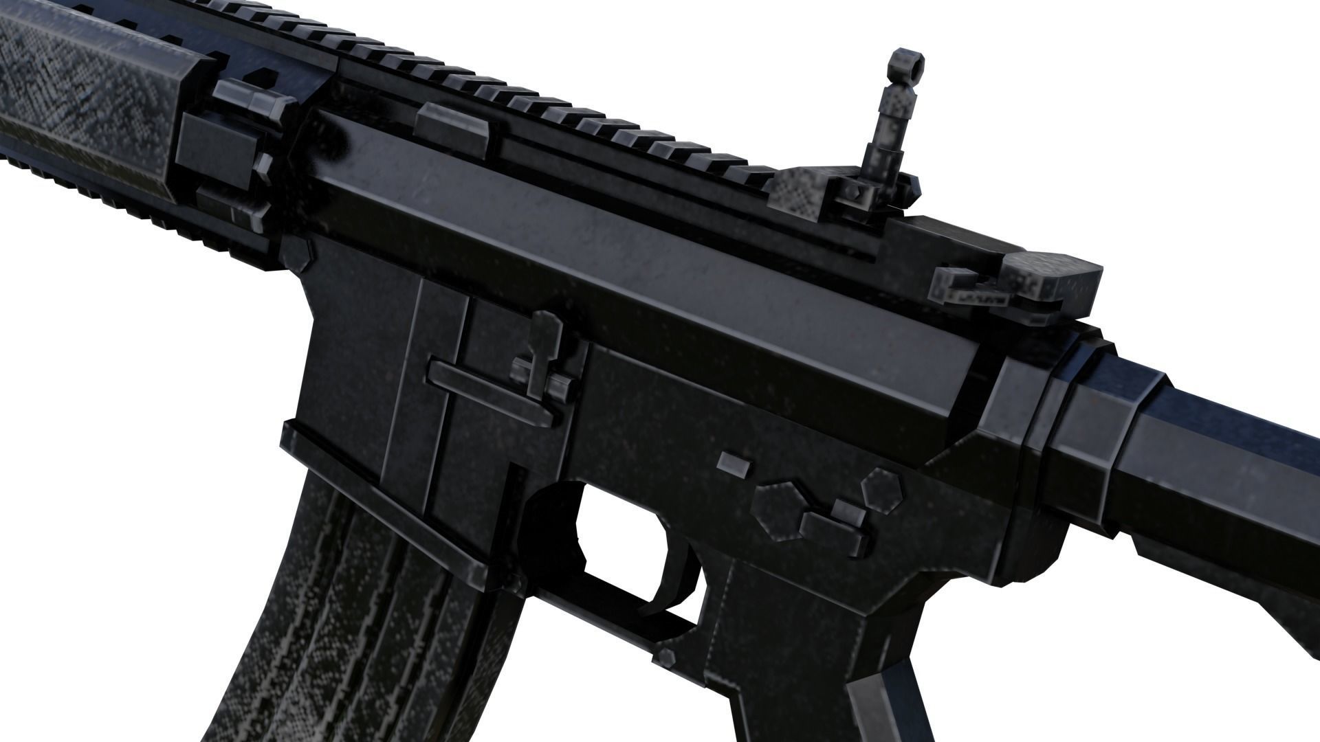 M4A1 Carbine Low-poly 3D model_8