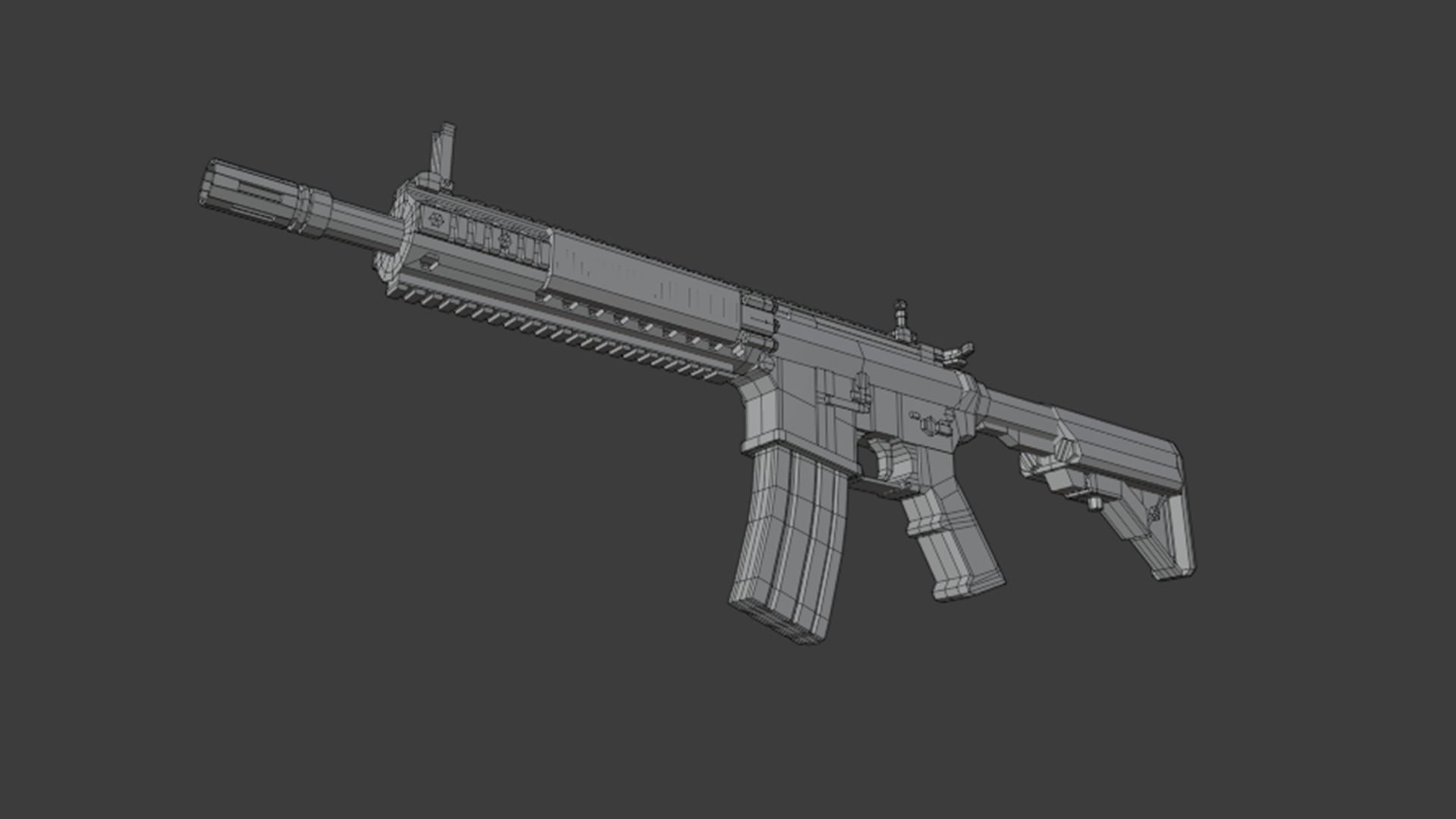 M4A1 Carbine Low-poly 3D model_11