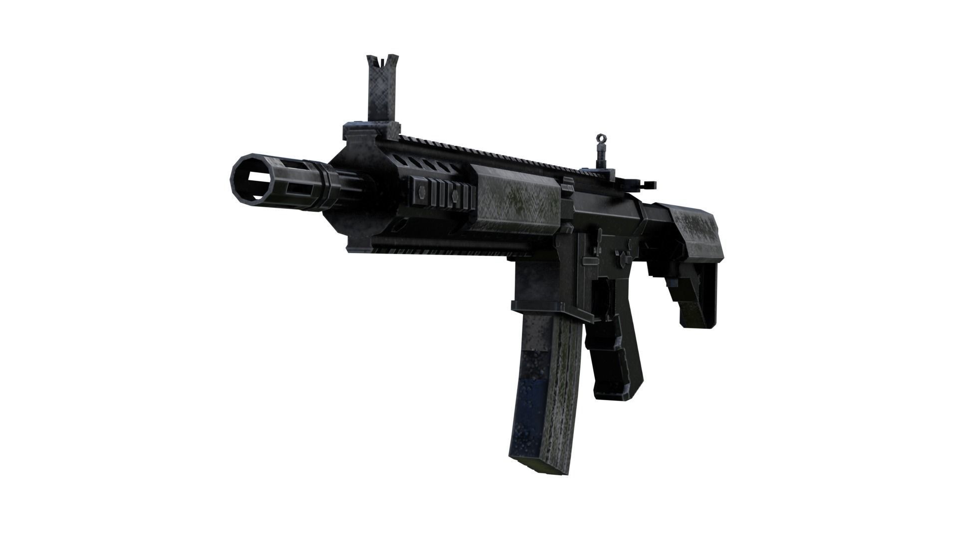 M4A1 Carbine Low-poly 3D model_2