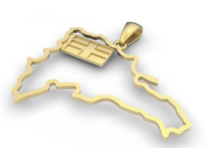 dominicana switzerland pendant in gold 3D print model