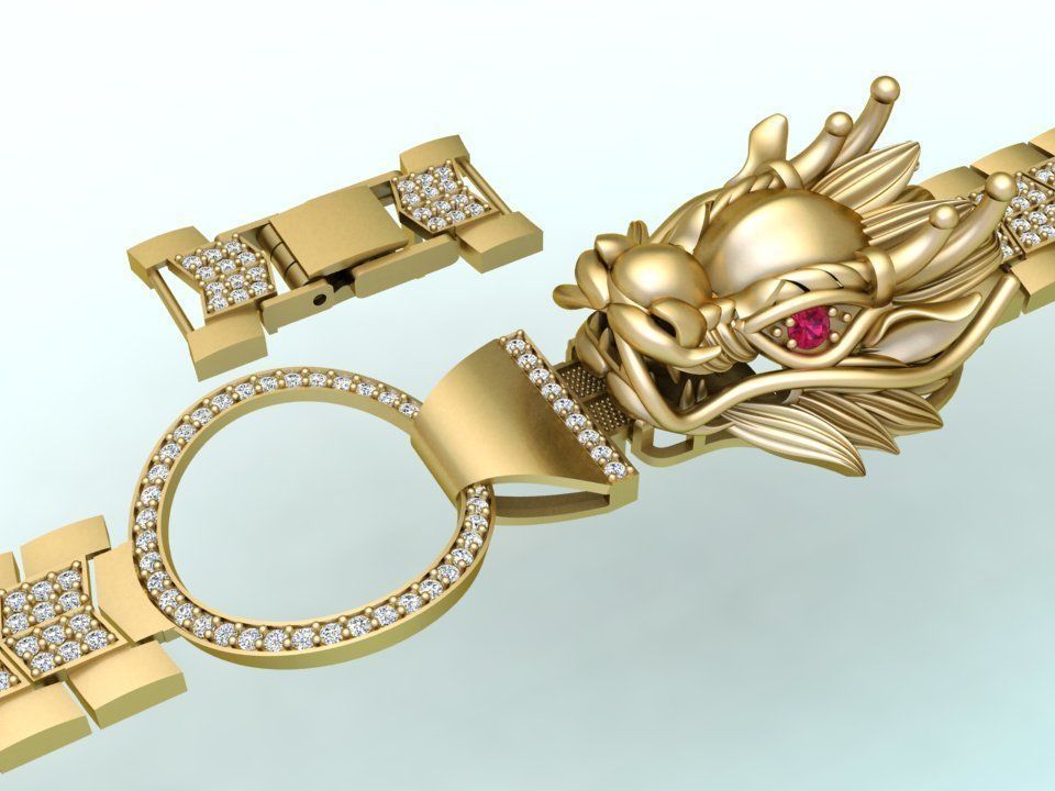 Dragon bracelet - Mens dragon bracelet - Chain bracelets - N1009 3D print model_2