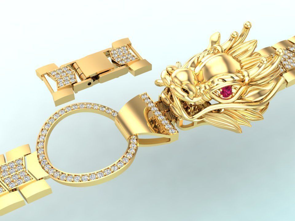 Dragon bracelet - Mens dragon bracelet - Chain bracelets - N1009 3D print model_4