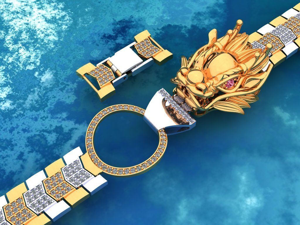 Dragon bracelet - Mens dragon bracelet - Chain bracelets - N1009 3D print model_9