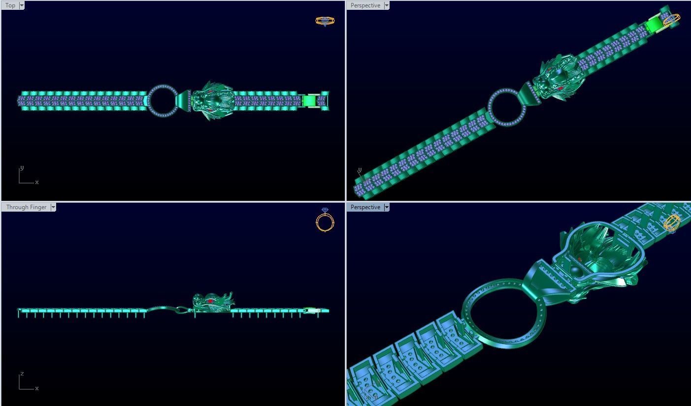 Dragon bracelet - Mens dragon bracelet - Chain bracelets - N1009 3D print model_6