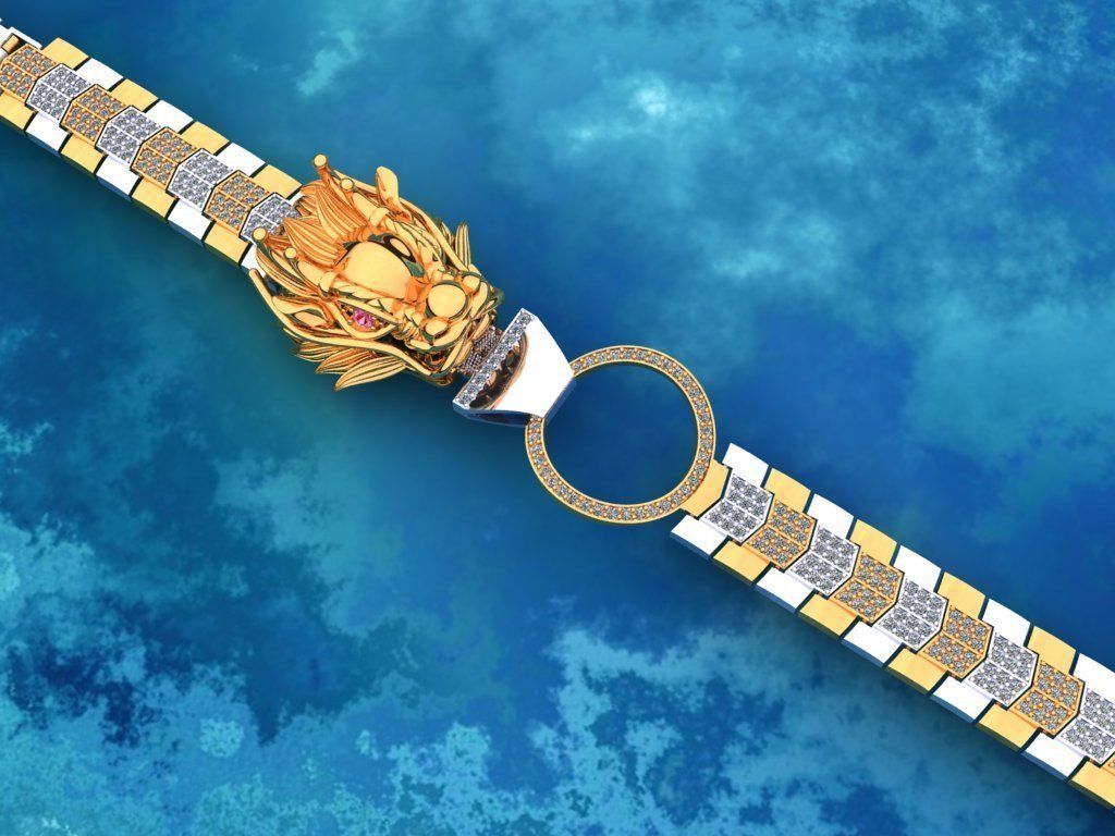 Dragon bracelet - Mens dragon bracelet - Chain bracelets - N1009 3D print model_5