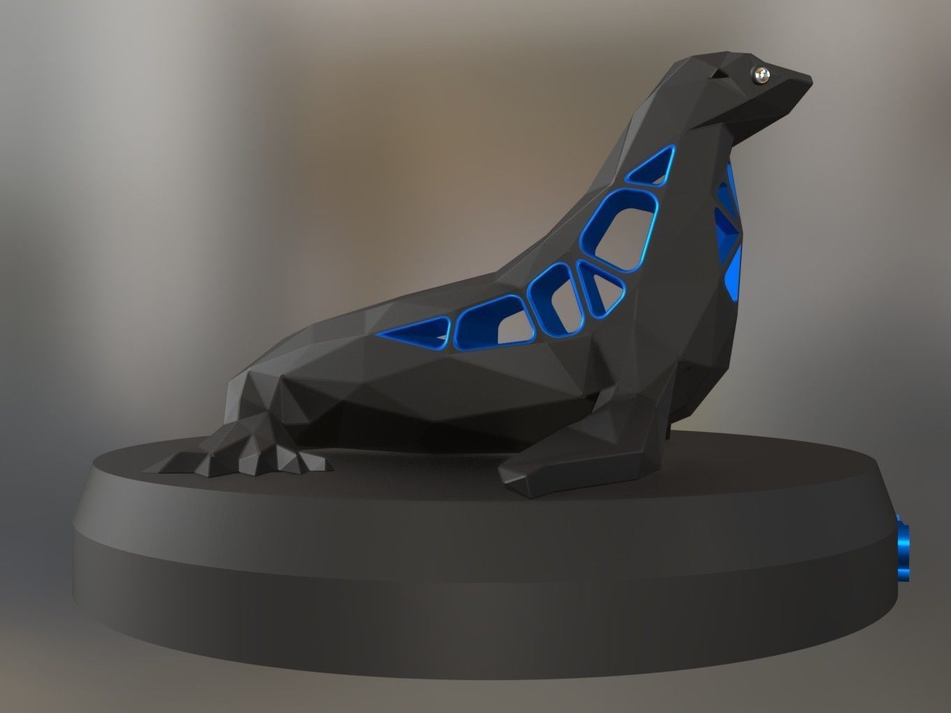 Voronoi Seal 3D print model_5