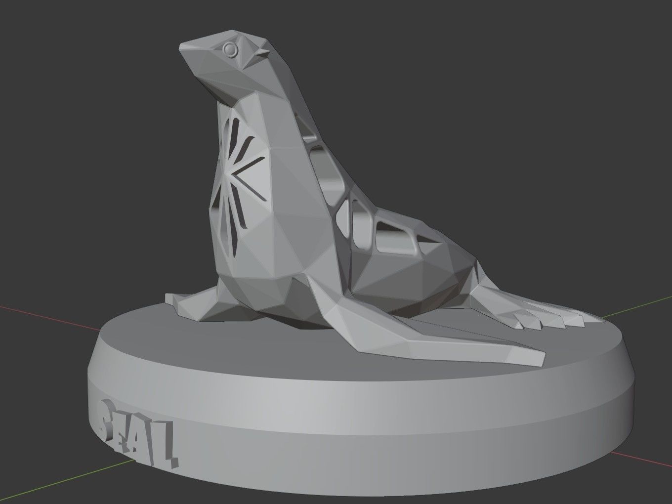 Voronoi Seal 3D print model_9