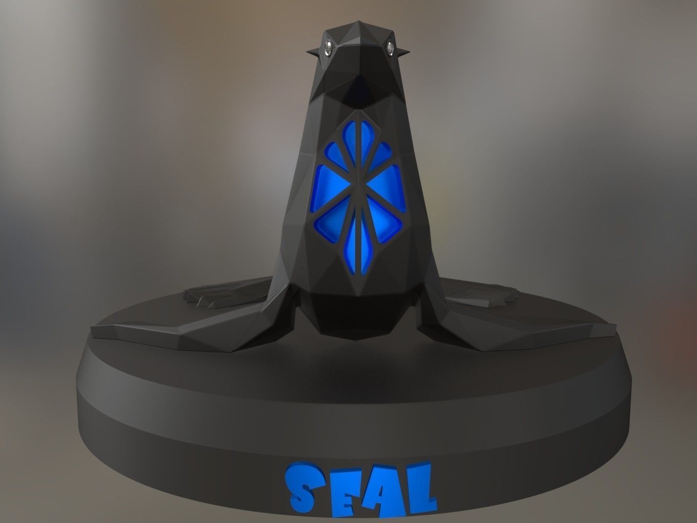 Voronoi Seal 3D print model_7