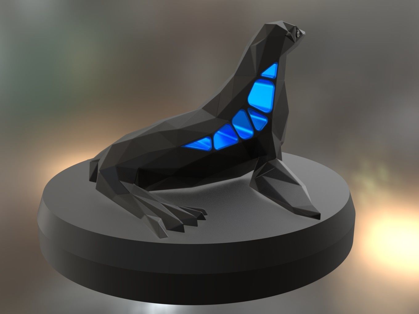 Voronoi Seal 3D print model_3