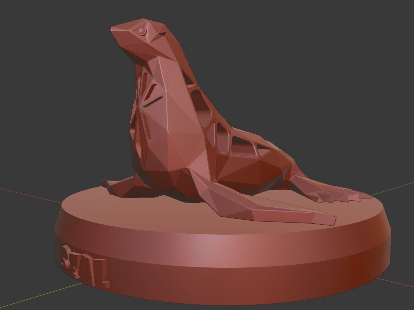 Voronoi Seal 3D print model_12