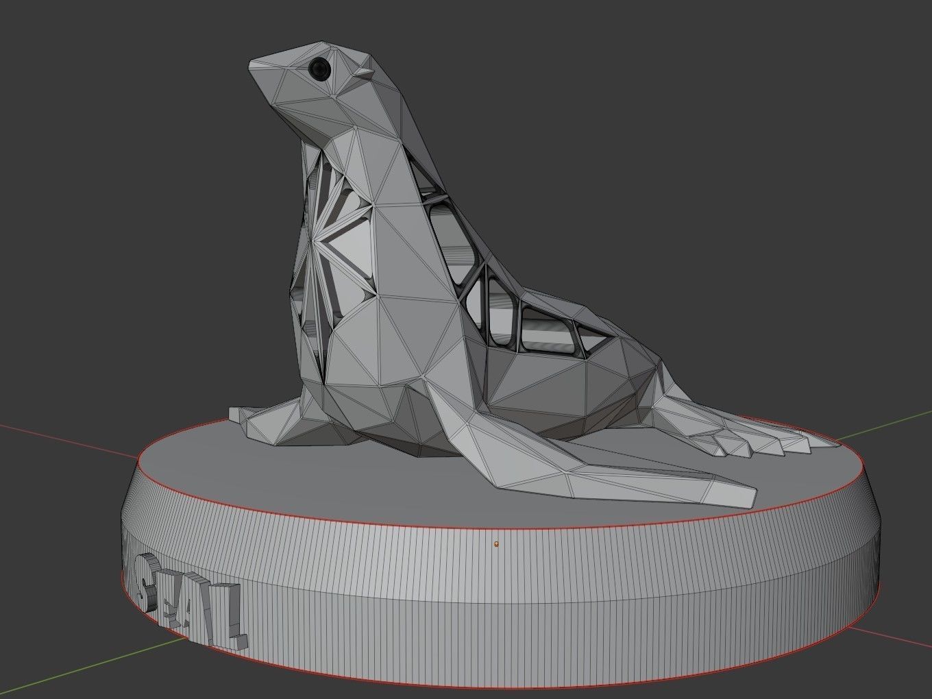 Voronoi Seal 3D print model_10