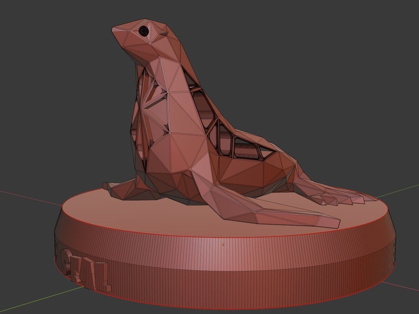 Voronoi Seal 3D print model_11