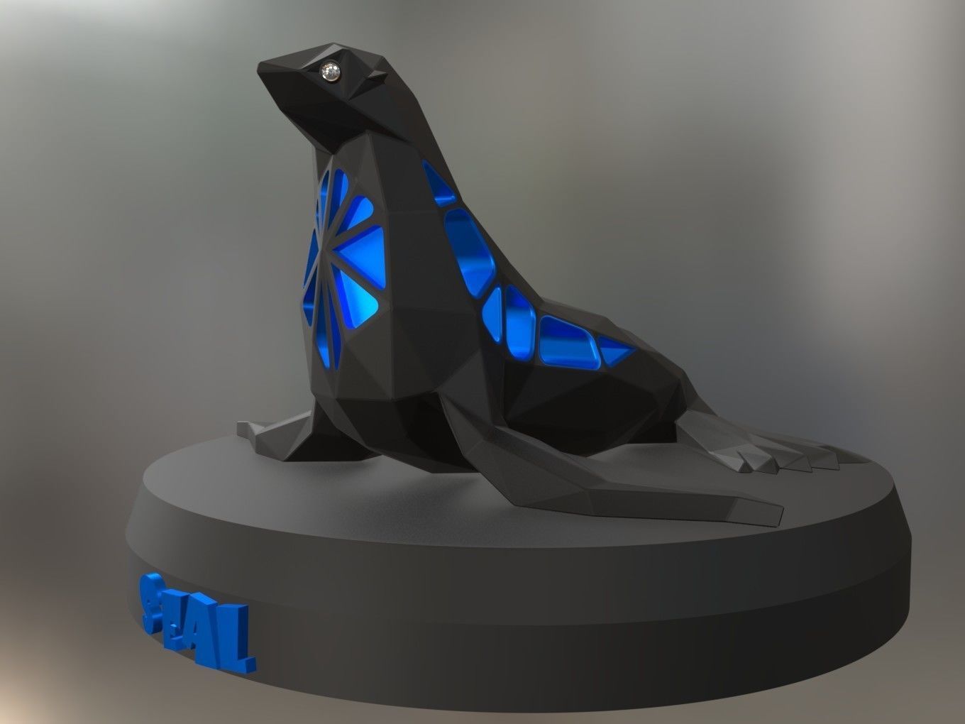 Voronoi Seal 3D print model_8