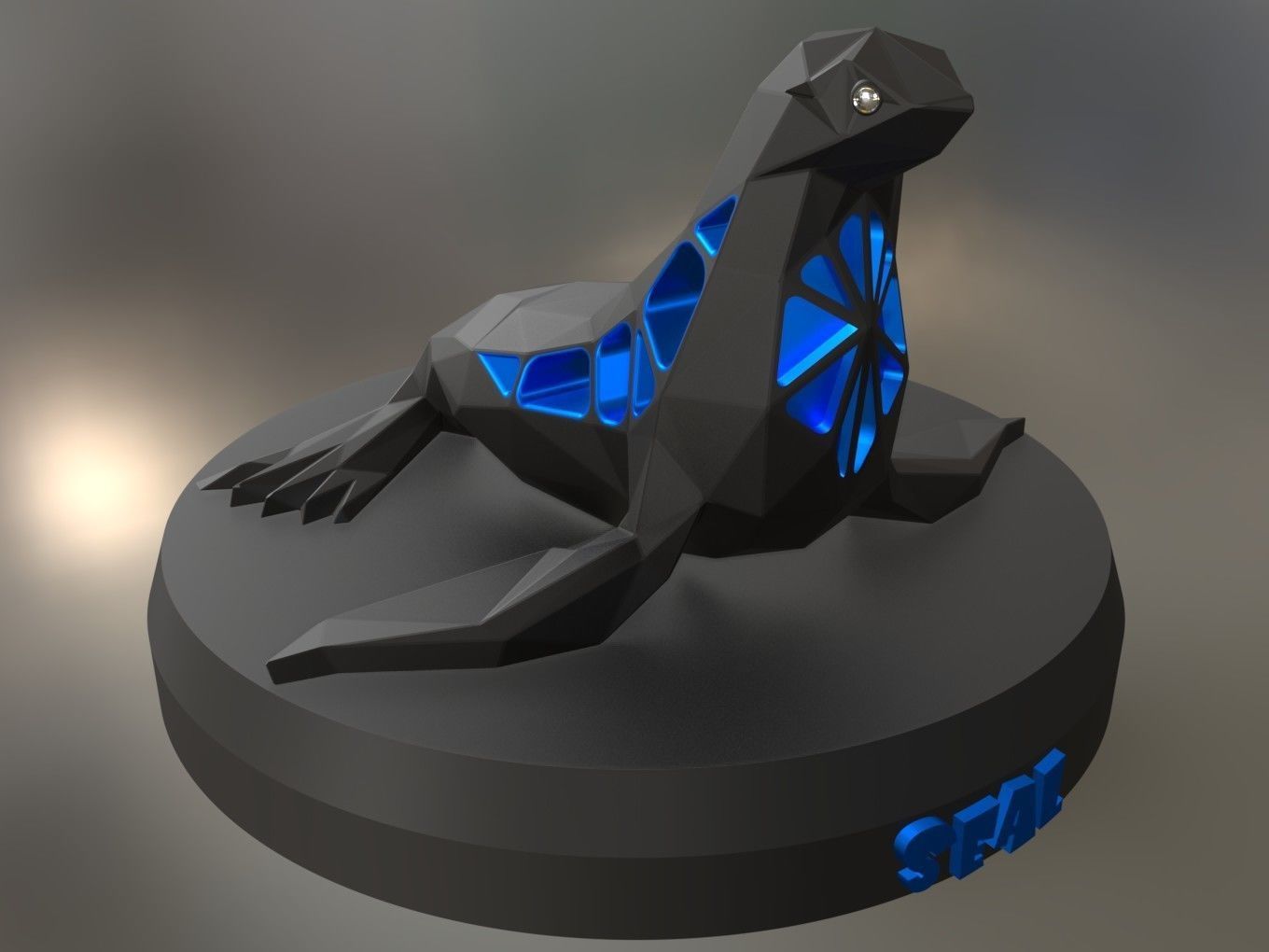 Voronoi Seal 3D print model_6