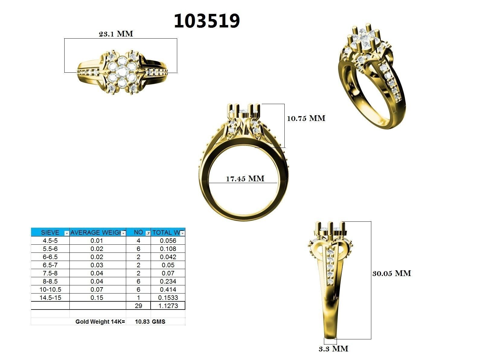 Ring - 103519 3D print model_12