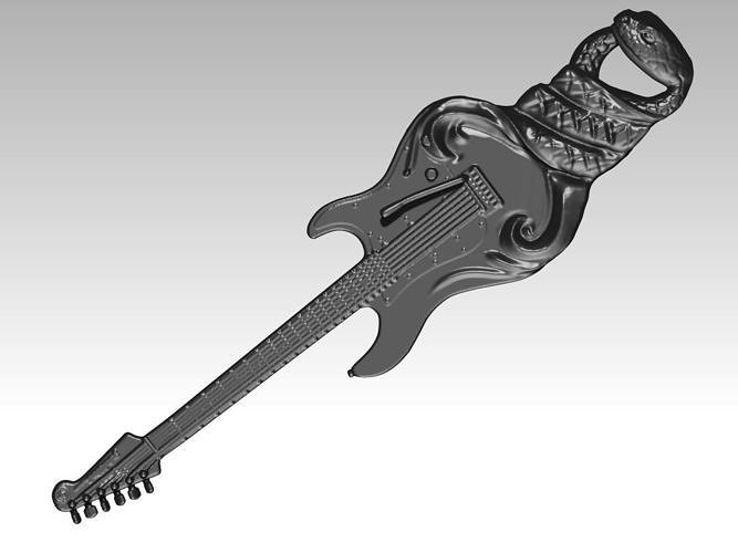 Highdetailed Guitar Snake Cobra Pendant 3D print model