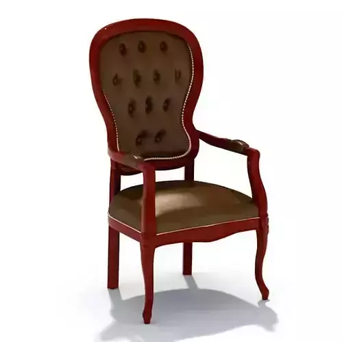Classic Furniture Chair In Bent Wood And Tubular Steel 3D model