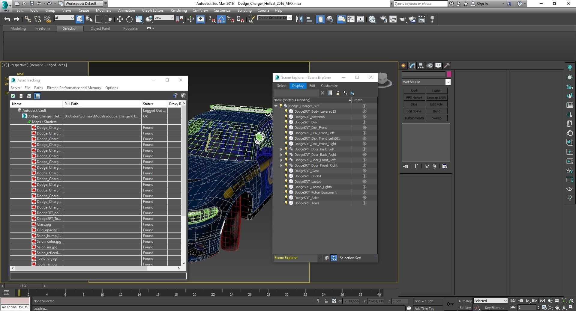 Four police cars of the Dodge Charger SRT and Hellcat brand 3D Model Collection_106