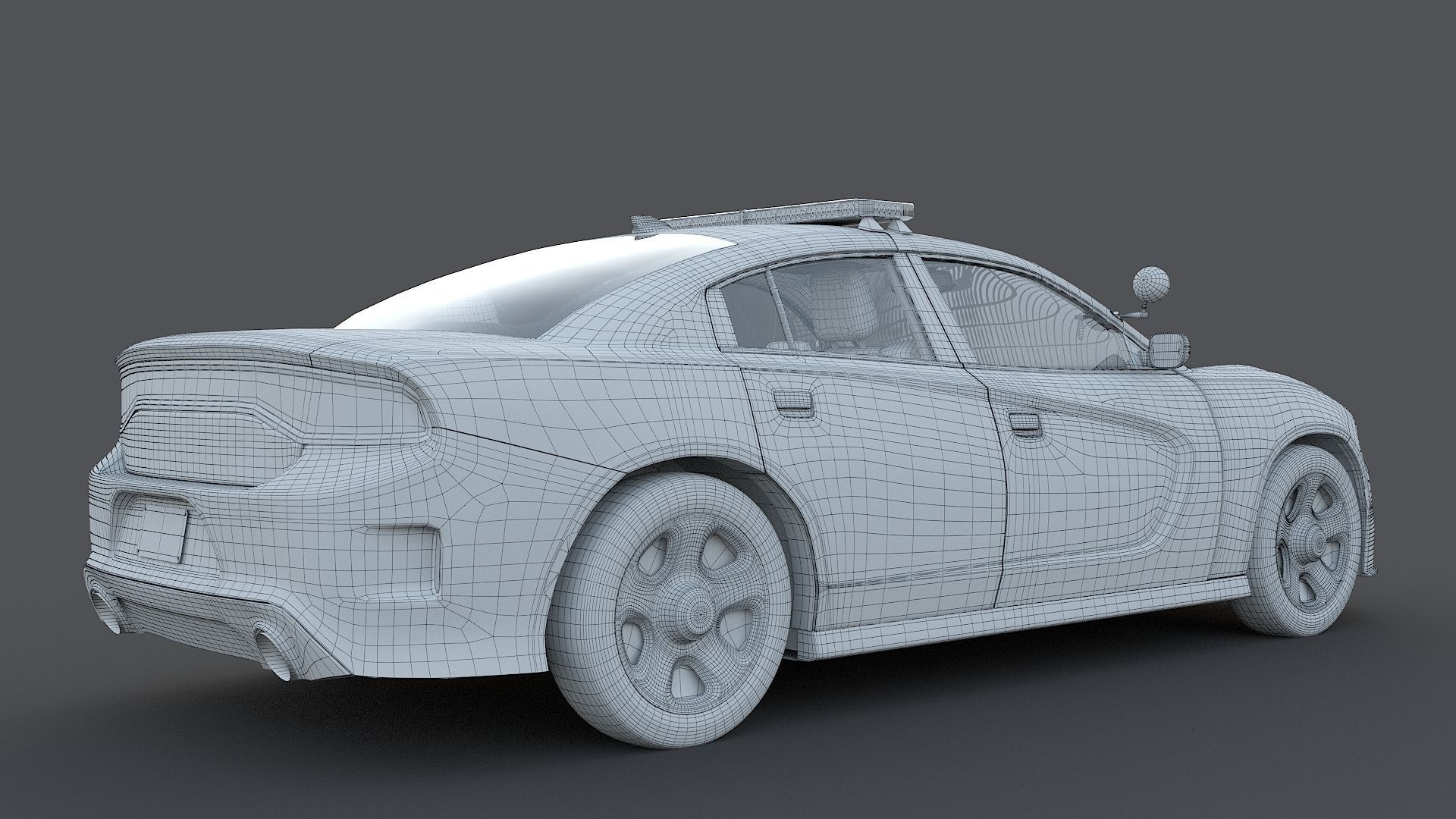 Four police cars of the Dodge Charger SRT and Hellcat brand 3D Model Collection_48