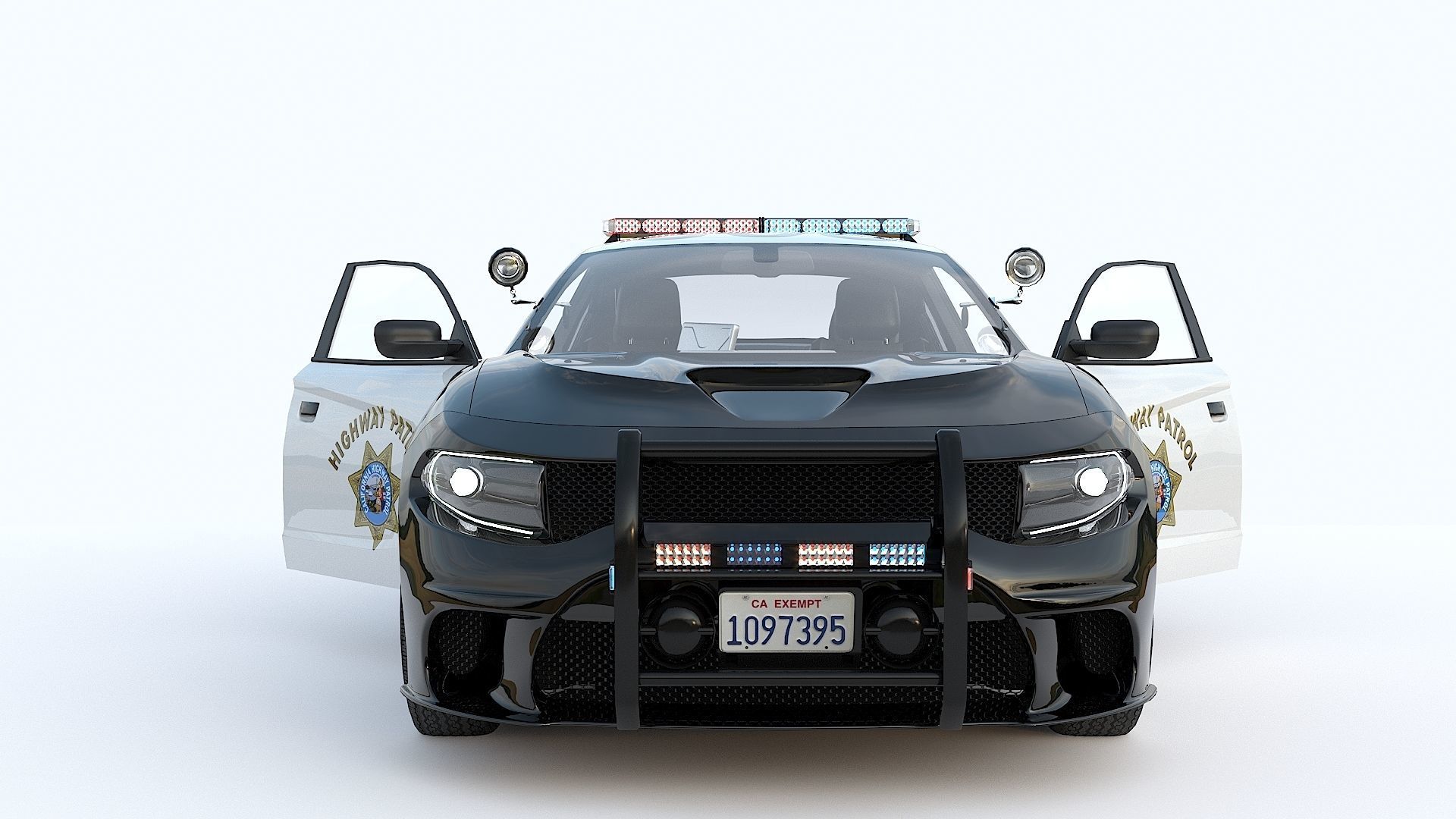 Four police cars of the Dodge Charger SRT and Hellcat brand 3D Model Collection_15