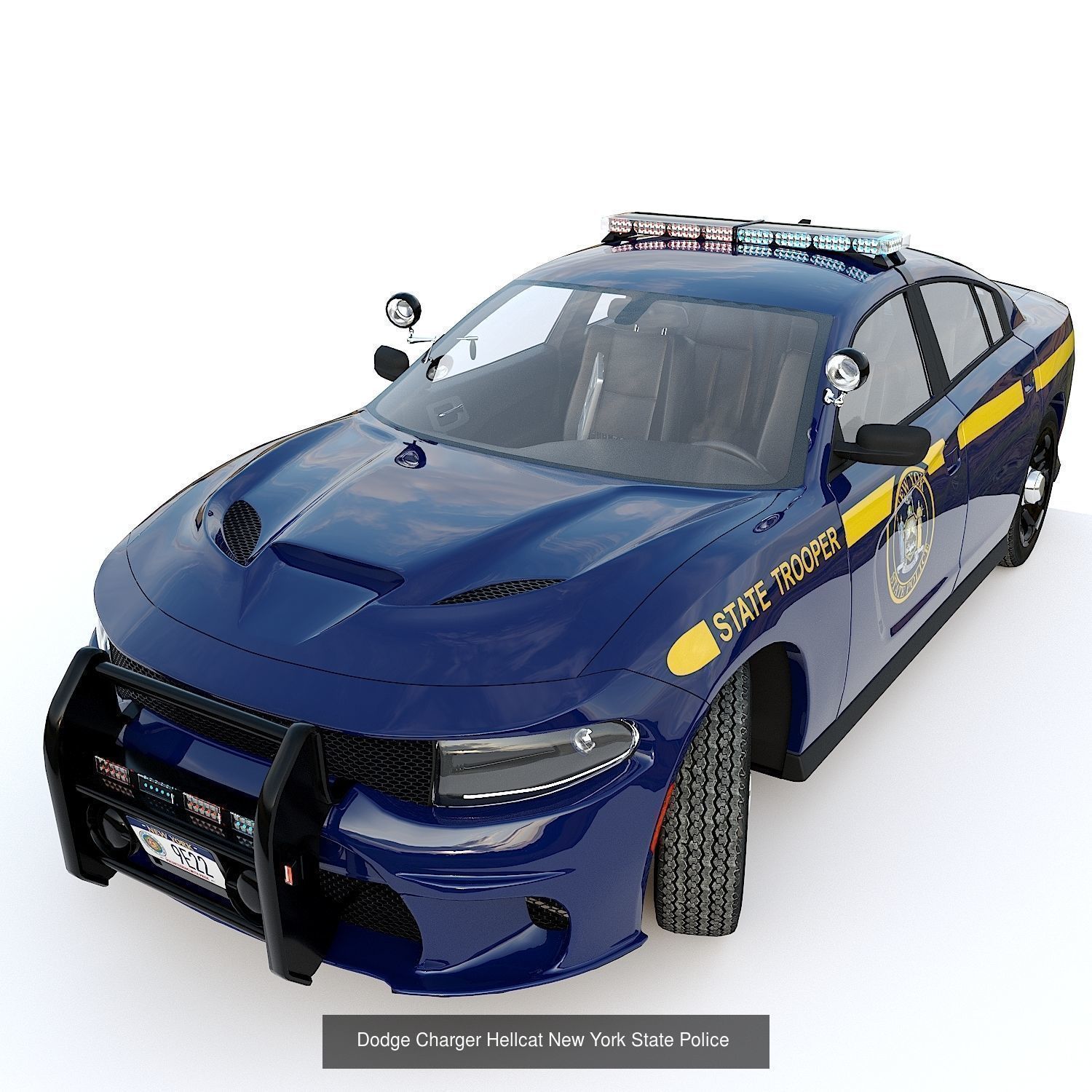 Four police cars of the Dodge Charger SRT and Hellcat brand 3D Model Collection_74