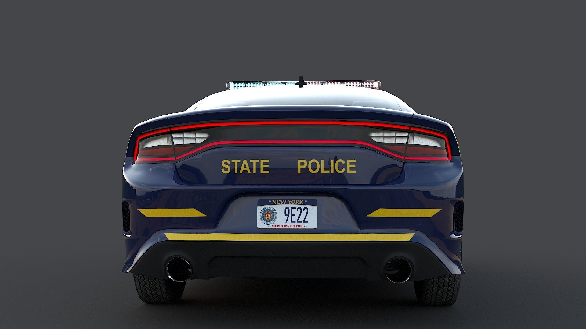Four police cars of the Dodge Charger SRT and Hellcat brand 3D Model Collection_81