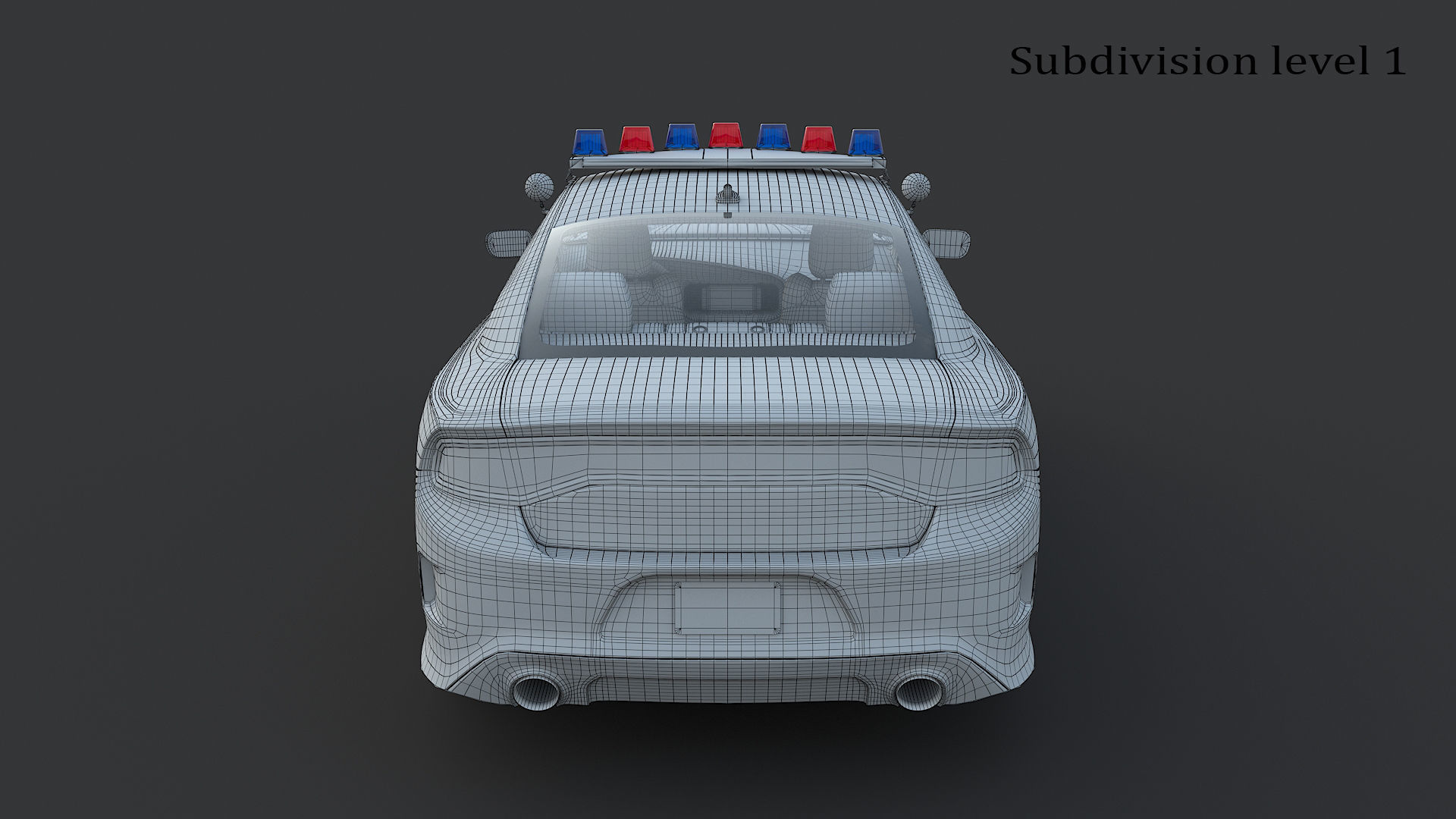 Four police cars of the Dodge Charger SRT and Hellcat brand 3D Model Collection_69