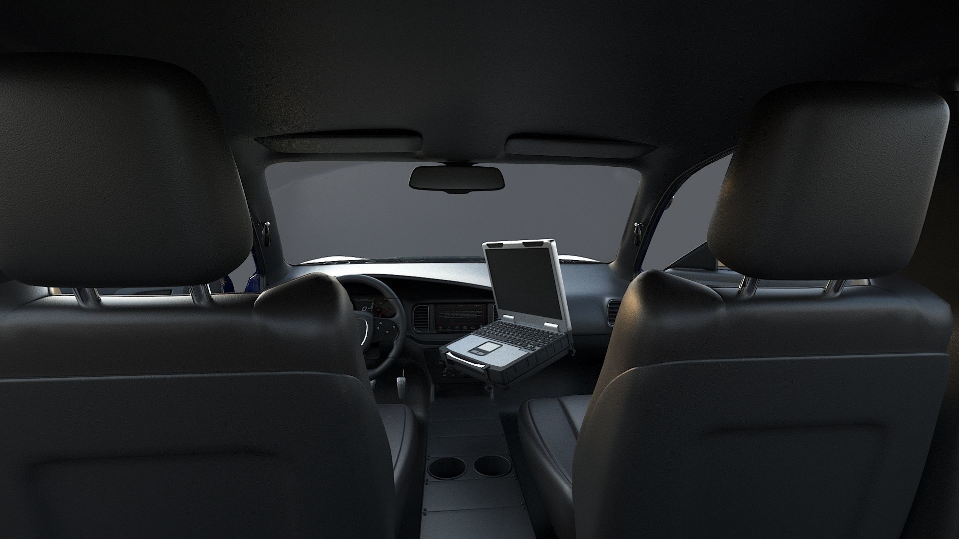 Four police cars of the Dodge Charger SRT and Hellcat brand 3D Model Collection_84