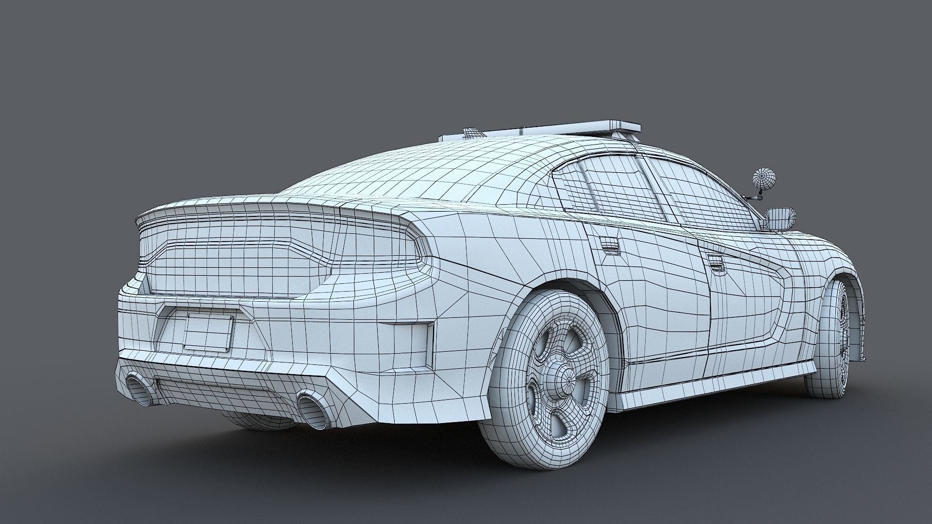 Four police cars of the Dodge Charger SRT and Hellcat brand 3D Model Collection_88