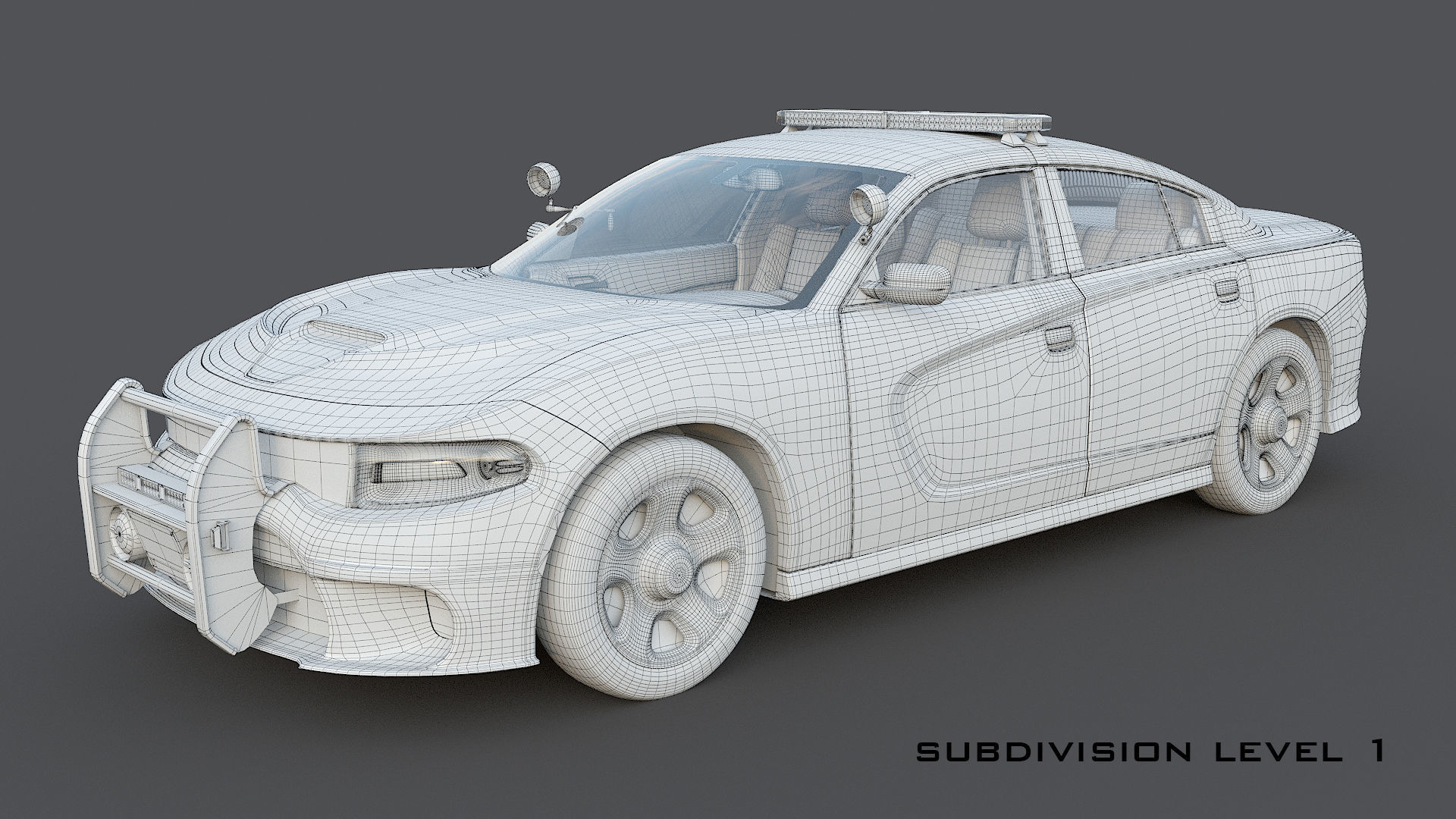 Four police cars of the Dodge Charger SRT and Hellcat brand 3D Model Collection_50