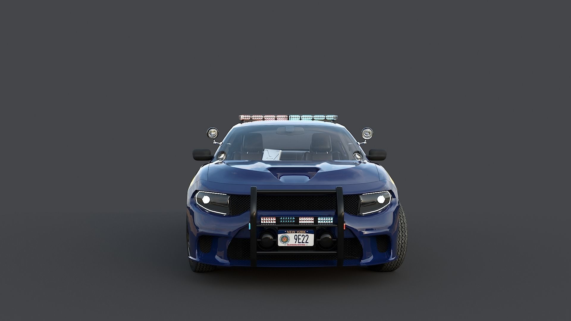 Four police cars of the Dodge Charger SRT and Hellcat brand 3D Model Collection_77