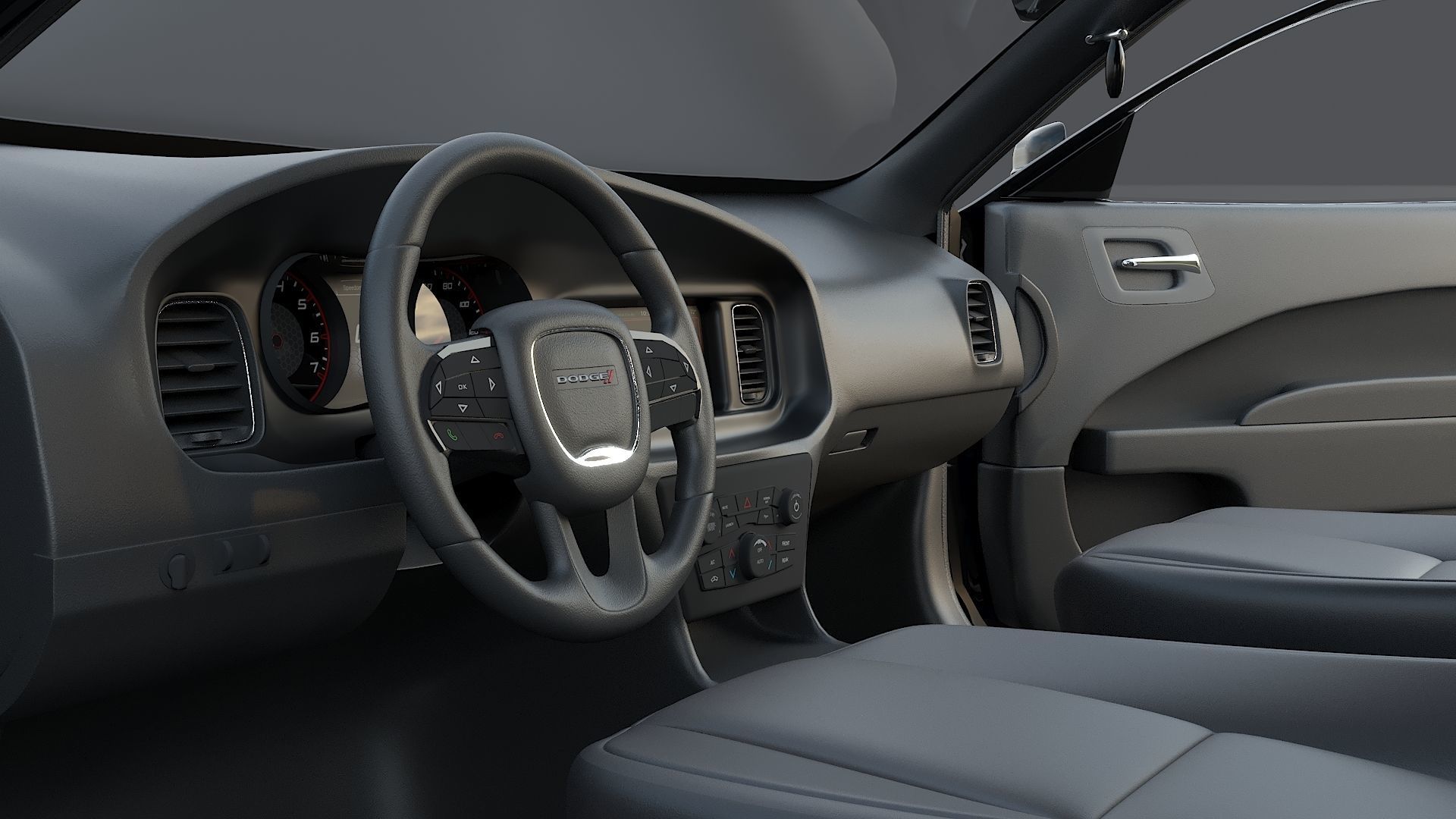 Four police cars of the Dodge Charger SRT and Hellcat brand 3D Model Collection_43