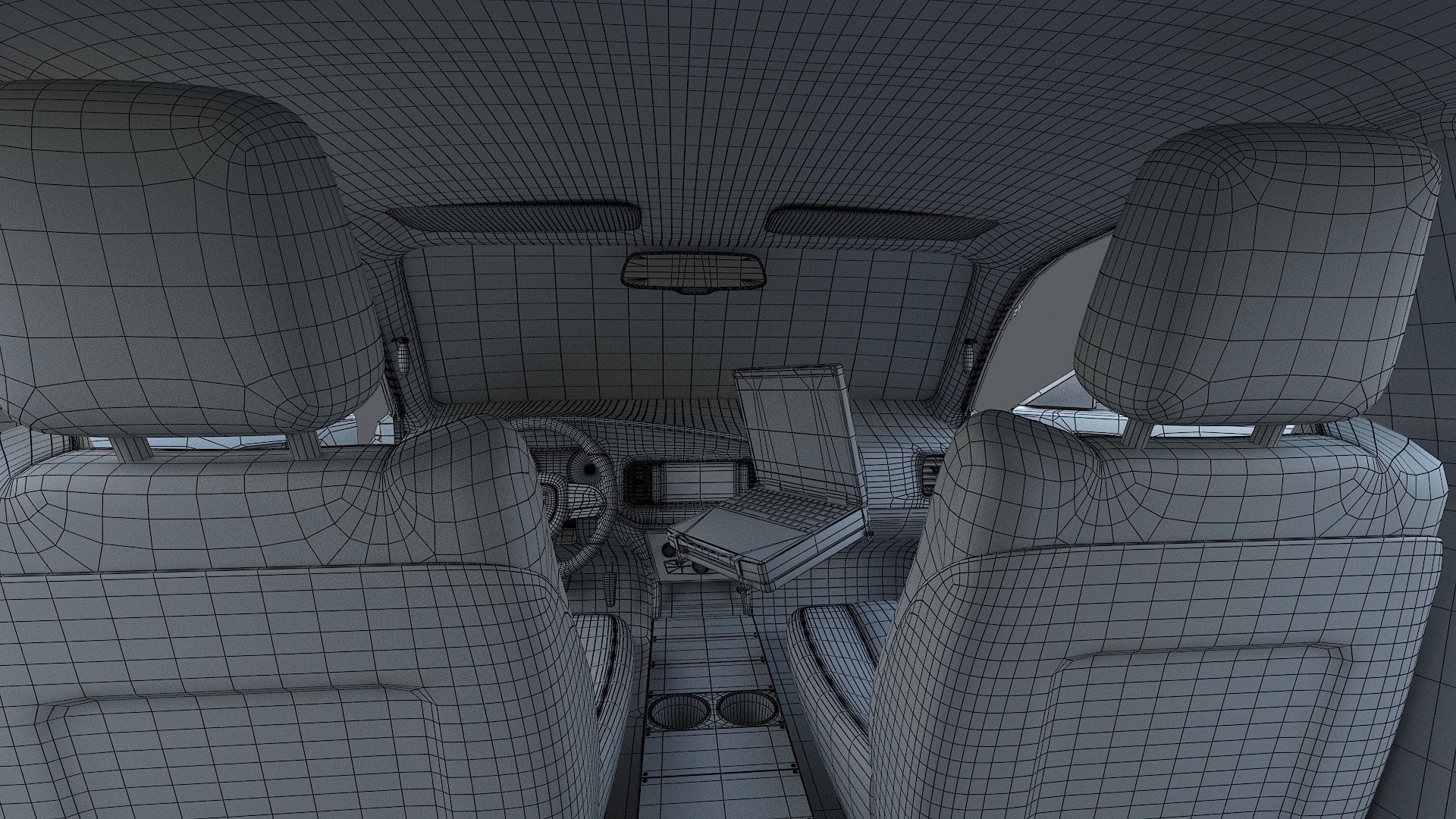 Four police cars of the Dodge Charger SRT and Hellcat brand 3D Model Collection_92